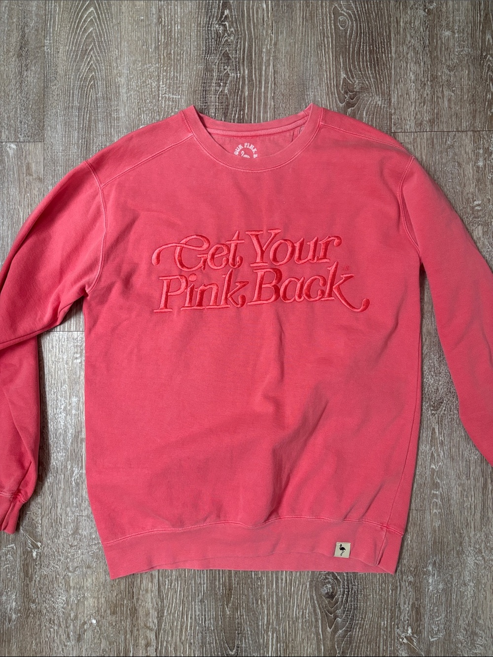 Get Your Pink Back Embroidered Crewneck Sweater